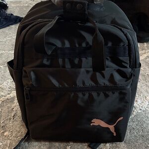 Puma Black Backpack with Rose Gold Puma Logo
